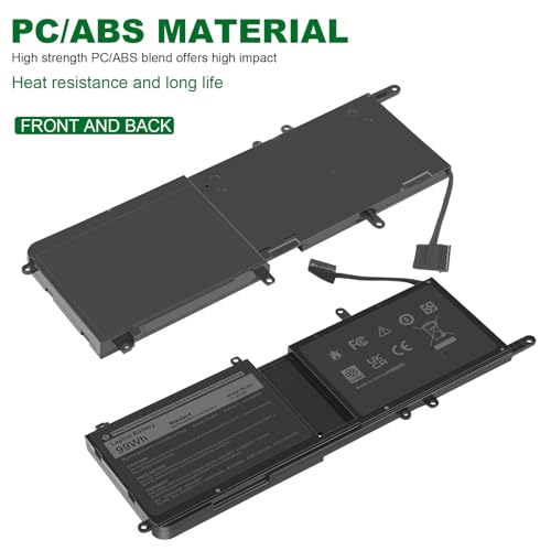ASUNCELL 9NJM1 Laptop Battery for Dell Alienware 15 R3 R4 17 R4 R5 Series Dell P31E P69F Series ALW17C Series Notebook 0546FF 0HF250 44T2R HF250 MG2YH 0MG2YH, 11.4V 3-Cell 99Wh - size: 9NJM1 8.94 × 4.96 × 0.71 in