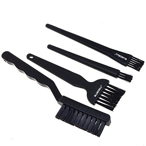 BLUECELL Set of 4 Plastic Handle Nylon Anti-Static Brushes for Cleaning Keyboard Circuit Board