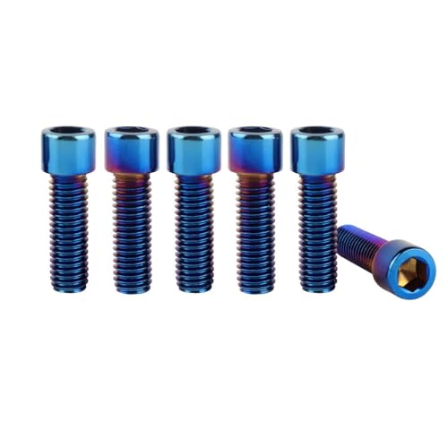 6Pcs Bike Screws M6x10 12 16 18 20 25 30 35mm Stainless Steel Socket Head Cap Allen Hex Bolt (Burnt Blue, M6 x18mm) - color: Burnt Blue, size: M6 x18mm