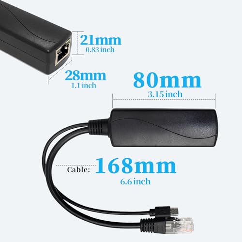 2.5G Micro USB PoE Splitter 5V/3A, PoE to Micro USB 5V/3A 15W Output, 2.5Gbps Ethernet Comply IEEE802.3af/at, Plug and Play for Smart Home - style: USB0503G-X 5V/3A