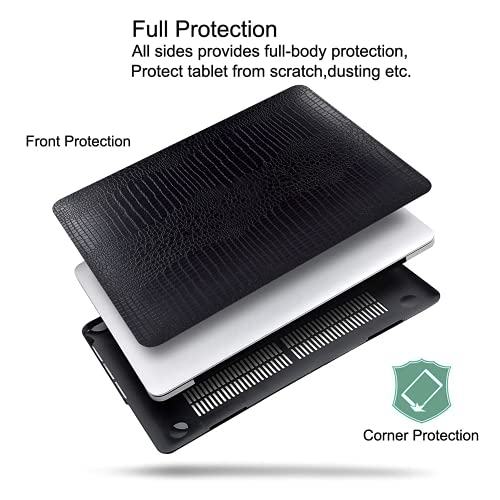 Case for Crocodile MacBook Pro 14 inch 2026 2025-2021 M5 M4 M3 M2 M1, Black | Crocodile Skin Alligator Leather Hard Case+Keyboard Cover (Model A3427 A3426 A3434 A3112 A3185 A3401 A2918 A2992 A2779 A2442) - color: # Crocodile Black