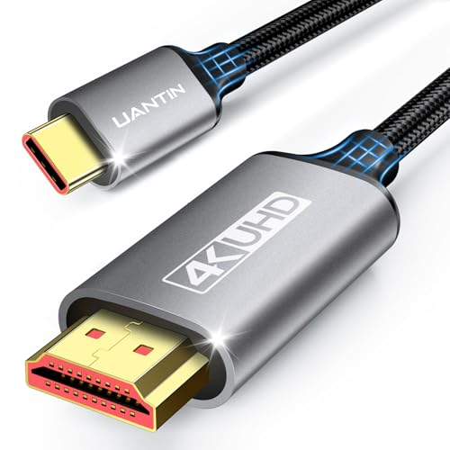 UANTIN USB C to HDMI Cable 20Ft for Home Office 4K High-Speed | USBC to HDMI Cord [Thunderbolt 3/4/5 Compatible] with MacBook Neo, Galaxy S9 to S25, iPhone 17 Pro/Max, iPad Pro, Surface - size: 20FT, style: 1 Pack