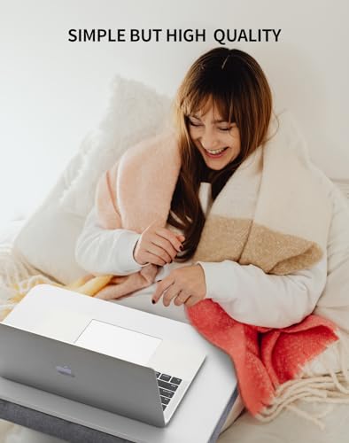 ZEAPTAC Lap Desk with Pillow Cushion, Portable Bed Desk, Fits up to 15.6 inch Laptop, Lap Stand for Bed & Couch & Carpet, Book/Tablet/Drawing Board Stand - White - color: White