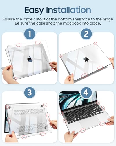 Fintie Case for MacBook Air 13 inch A3449/A3240/A3113/A2681 2022-2026 | M2/M3/M4/M5, Snap On Hard Shell, Full Port Access, Easy On/Off, Lightweight, Crystal Clear - color: Soaring Pig