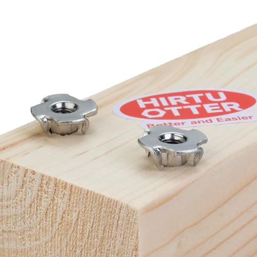 304 Stainless Steel T-Nuts 4-Pronged M6 (25 PCS) | Strong Grip, Rustproof Corrosion Resistant, Smooth Threads, Easy Insertion for Wood/Furniture/Cabinetry/Climbing Holds - size: M6