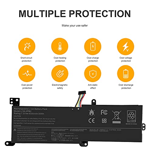 L16L2PB2 L16L2PB1 L16S2PB1 L16C2PB1 L16C2PB2 L16M2PB1 Battery for Lenovo IdeaPad 330 320-17IKB 320-14AST 320-14IAP 320-14IKB 320-14ISK 320-15ABR 320-15AST 320-15IAP 330-15IKB 320-15IKB S145-15AST - size: 11.38*4.53*0.73inch L16L2PB2