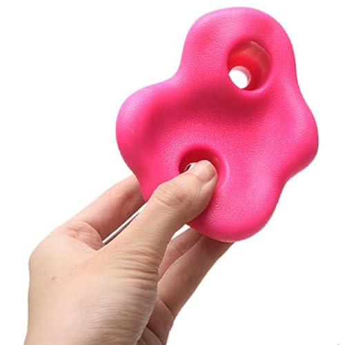 10PCS Rock Climbing Holds, PE Ergonomic Design with Rock Texture for Indoor Outdoor Climbing Wall, Includes Screws and Wrench Tools - color: Pink