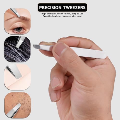 HANTEKAS Travel Manicure Set Professional Nail Clipper Kit-5 Pieces Stainless Steel Manicure Kit, Women Men Grooming kit With Nail Care Tools Beauty Scissors Tweezers (Silver Black) - color: Black