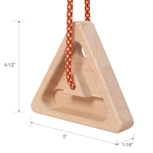 2Pcs Triangle Climbing Hangboard with Rope, Training Finger Grip, Fingerboard Rock Climbing for Outdoor Home - color: Brown-A