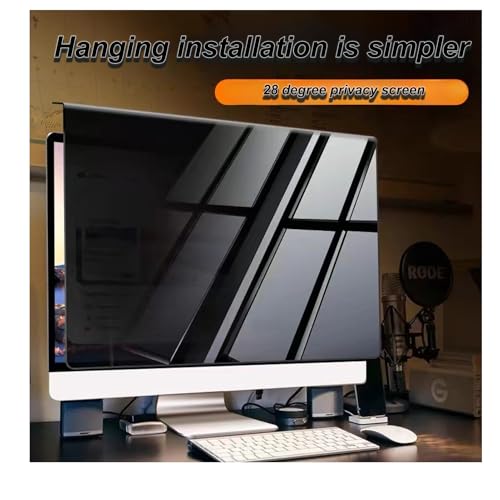 2 Pack Hanging Laptop Privacy Screen 16 inch, Anti Glare Blue Light Filter Privacy Shield, Removable Laptop Screen Shield Protector Panel with 16:9 Widescreen Monitor