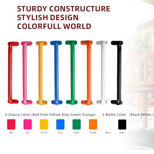 17 Inch Black Playground Handles Metal Set of 2 - Playset Safety Handles, Swing Sets Accessories Grab Handle, Indoor Kids Climbing Monkey Bar for Playhouse, Treehouse, Jungle Gym - color: Black-2pack