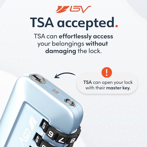 TSA Accepted Luggage Travel Lock, Set-Your-Own Combination Lock for School Gym Locker, Luggage Suitcase Baggage Locks, Filing Cabinets, Toolbox, Case (Arctic Blue, 1 Pack) - color: Arctic Blue 1-Pack