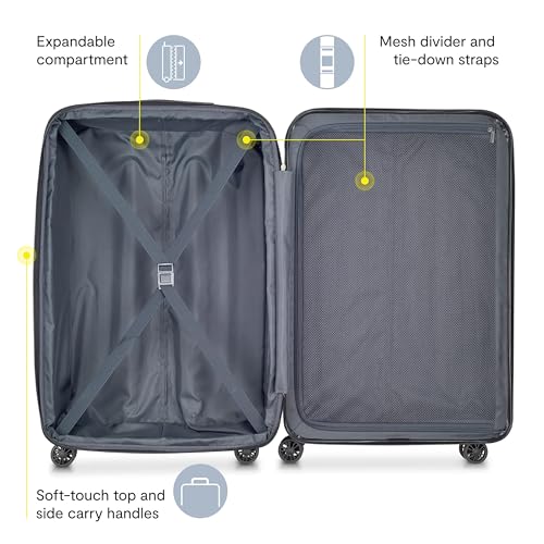 DELSEY PARIS Helium Aero Hardside Expandable Luggage with Spinner Wheels, Titanium, Carry-On 19 Inch - color: Titanium, size: Carry-On 19 Inch