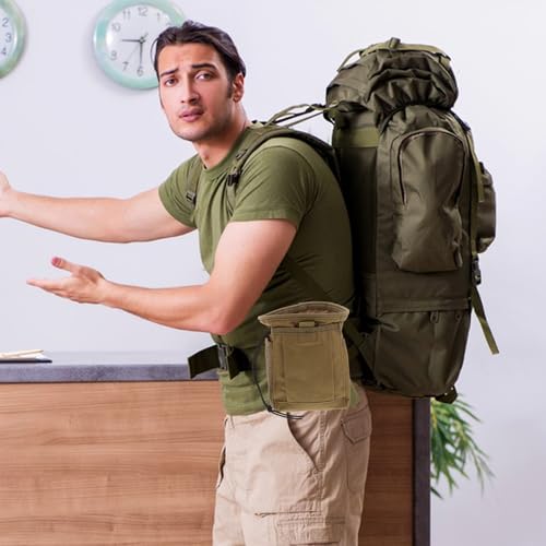 BESTonZON Lightweight Outdoor Waist Pack with Adjustable Belt, Mini Utility Pouch Made of Sturdy Oxford Cloth, Drawstring Chalk Bag for Climbing and Camping Activities