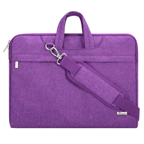 Voova Laptop Case 13 14 15 16 17 Inch with Shoulder Strap, Waterproof Laptop Bag Sleeve Slim Briefcase - color: Purple, size: 17-17.3 Inch