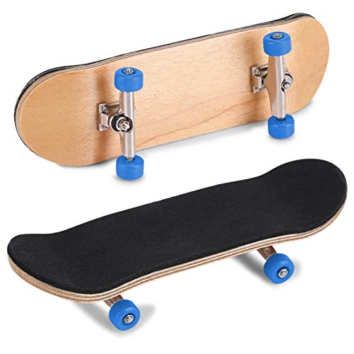 HURRISE Complete Fingerboard Pro, Handmade Wooden Maple Board, 32mm x 97mm, Bearing Wheels and Trucks - color: Dark Blue