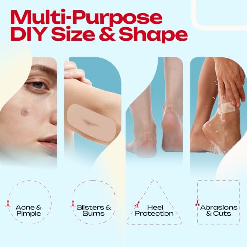 LIFARA Hydrocolloid Roll for Wound Care - Cut-to-Size, Extra Large Hydrocolloid Patch Bandages with Self-Adhesive, Waterproof, First Aid Kit Essential (3in*16ft, 19.7mil/ 0.5mm Thickness) - size: 3in*16ft, 19.7mil/ 0.5mm Thickness