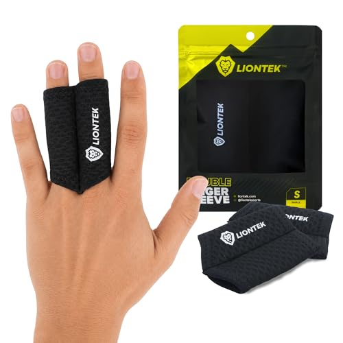 LIONTEK Double Flow Finger Sleeve V3 Pair — Joint Support & Compression for Activity, BJJ, Fitness, Volleyball, Basketball, and More (Small) - size: Small