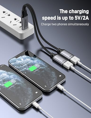 USB 3.0 Splitter 1 in 2 Out, USB Splitter Y Cable, USB Male to 2 Female Cable for PC, Tablet, Laptop, MacBook, Keyboard, PS4, PS5, Mouse, FlashDrive, LED, Etc. - size: 1 Pack
