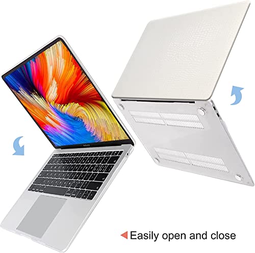 Case for Crocodile MacBook Pro 14 inch 2026 2025-2021 M5 M4 M3 M2 M1, White | Crocodile Skin Alligator Leather Hard Case+Keyboard Cover (Model A3427 A3426 A3434 A3112 A3185 A3401 A2918 A2992 A2779 A2442) - color: # Crocodile White