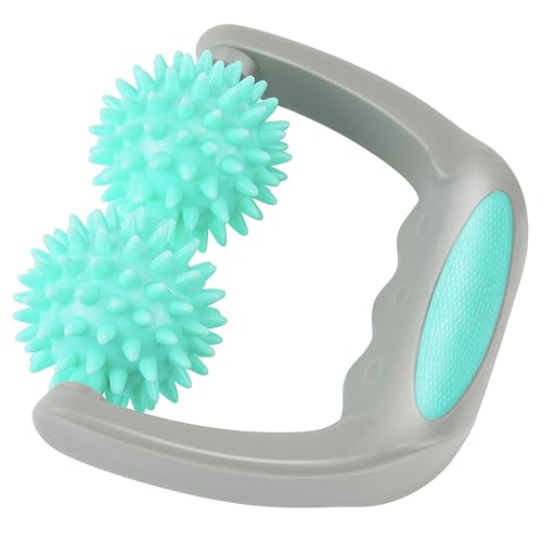 Coolife Fascia Release Spiky Massage Roller, Cellulite Massager - Deep Tissue Massage Tool for Neck Shoulder Legs, 2 Balls Pressure Trigger Point Myofascial Manual Body Massager for Women Men