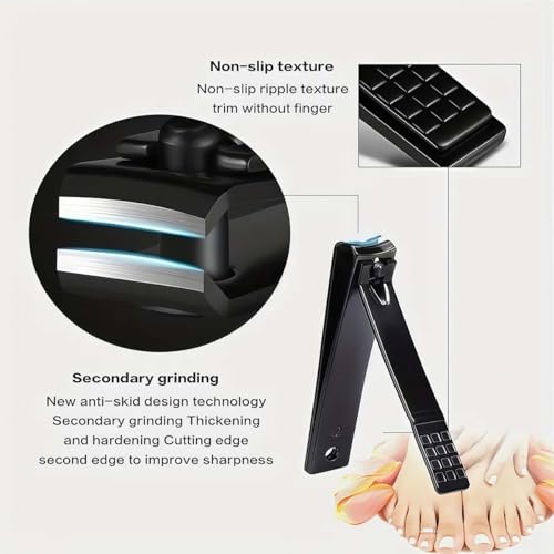 24-Pcs Professional Nail Kit & Complete Nail Cutter Set with Travel Case, Includes Cuticle Trimmer & Nail Design Tools, Mens & Women Fingernail Grooming Kit(Black/Red)