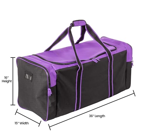 Jetstream Heavy Duty Multi Pocket Durable Sports Gym Equipment Travel Duffel Bag - color: XL 36" Purple, size: 36IN