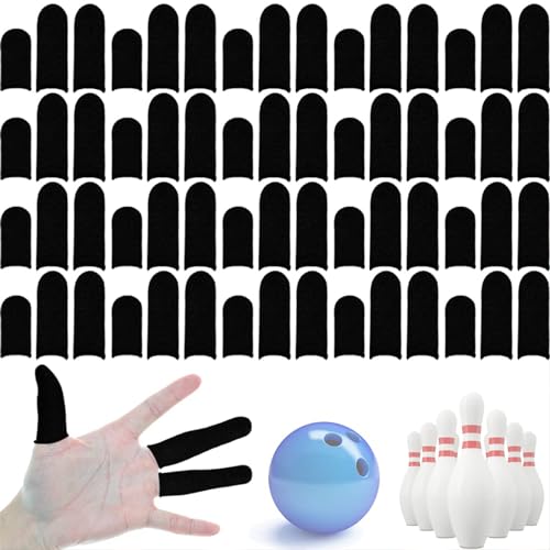 60 Pieces Finger Sleeves for Bowling, Disposable Bowling Thumb Sleeves | Anti-Sweat Breathable Protector Seamless Lightweight Anti-Skid Glove for Right Hand & Left Hand - size: Large