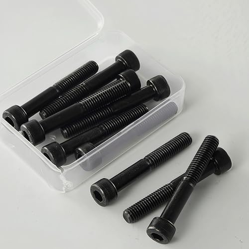 M10-1.5 x 60mm Socket Head Cap Screws, M10x1.5 Bolt, 12.9 Grade Alloy Steel, Allen Socket Drive, Black Oxide Finish, Half Thread, Quantity 6 - size: M10 x 60mm(6PCS)