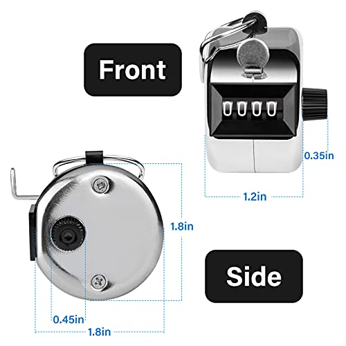 Tally Counter, 4-Digit Clicker Counter, Metal Hand Tally Counters Clicker Pitch Counter for Counting, Knitting, Coaching, Golf, Lap, Fishing - color: B-3 PCS