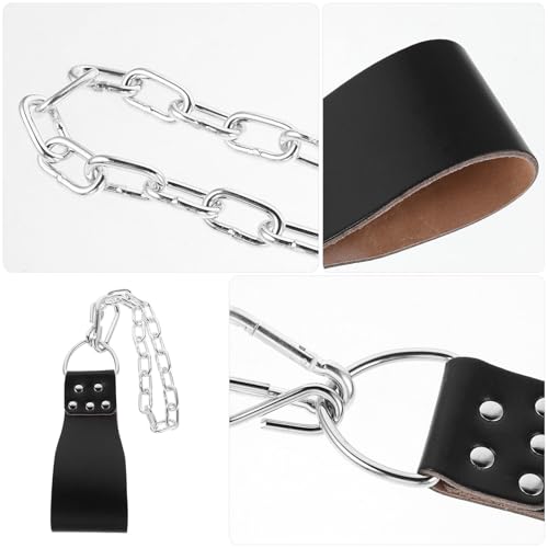 VALICLUD Weighted Pull up Belt with Iron Chain Heavy Duty Fitness Weightlifting Belt for Men for Bodybuilding Gym Training Pullups and Squats