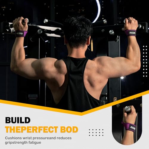 Lifting Straps for Weightlifting, Lifting Wrist Straps for Gym Strength Training, Neoprene-padded Wrist Cushion - Men & Women - color: Pink