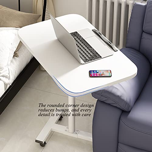 Overbed Table Adjustable Overbed Table Portable 360° Tilting Laptop Computer Sofa Table,Over Chair Tables for Disabled with Wheels,Adjustable 90Cm Desk,Pink - color: Pink