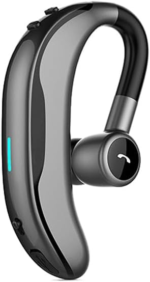 IHAO Bluetooth Earpiece Headphone Dual Noise Cancelling Mic Painless Open-Ear Handsfree Headset Stereo Sound Left/Right Changeable Earhook Earphones for Driving/Business/Gym-Single Ear F600 Black