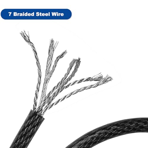 30ft x 3/8" Heavy Duty Cut-Proof Security Cable, Outdoor Equipment - size: 30ft