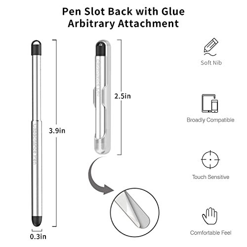 Stylus Pens with Pen Slot for Touch Screens, High Precision Capacitive Universal Stylus for iPad iPhone Tablets Samsung Galaxy All Touch Screen Devices (Black) - color: Black