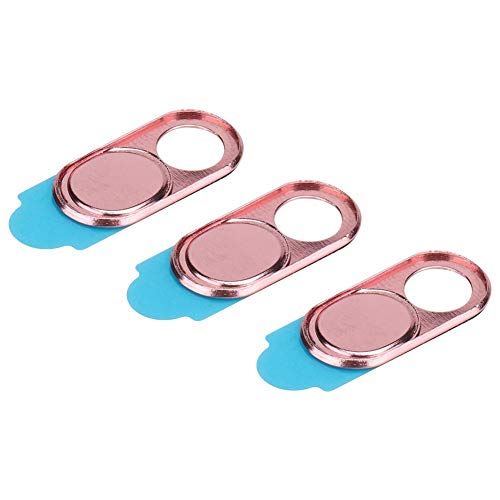 Zopsc Webcam Cover, Ultra Thin Metal Privacy Slider | Anti Hacking Lens Protector for Laptops, Tablet Privacy Slide for Smartphones, 3 Pack Mixed Black Silver - color: pink