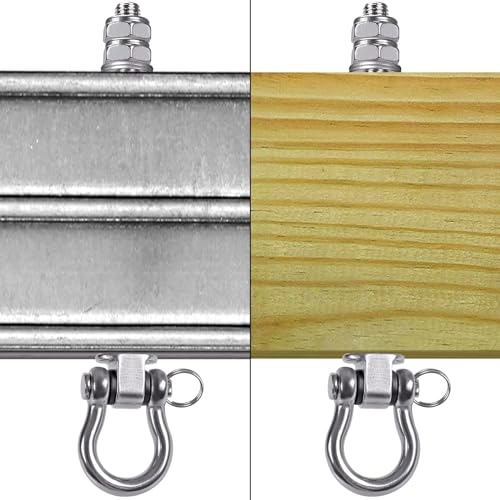 6Pcs Wood Beam & I-Beam Hanger, Permanent Antirust Stainless Steel Heavy Duty Swing Hooks, Yoga Hammock Chair Sandbag, Swing Sets Hardware, 180° Swing, 7" x M2/5" - color: Permanent, size: 9.25" 6 Pcs