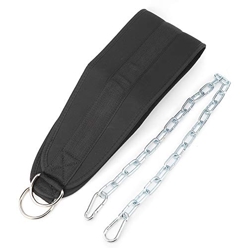 Fitness Dip Belt, Weighted Strength Training Belt with Steel Chain for Pull Ups Dips Lunges, Gym Workout Equipment for Men Women