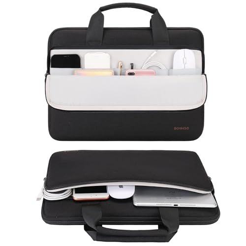 DOMISO 17 inch Laptop Sleeve Protective Case Cover Compatible with 17-17.3 inch HP Dell ASUS Lenovo Chromebook,Waterproof Computer Cases Bag with Handle,Black - color: Black, size: 17-17.3 inch