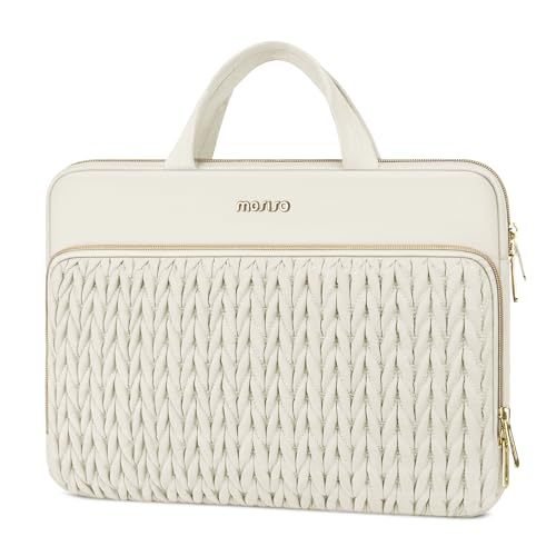 MOSISO Laptop Case 16 inch, 15-15.6 inch Laptop Sleeve, Sand | Compatible with MacBook Pro 16 M5 M4 M3 M2 M1, HP Dell Acer Lenovo ASUS Notebook, Wheat Ear Quilted Bag with Handle&Pocket - color: Sand, size: 16 inch