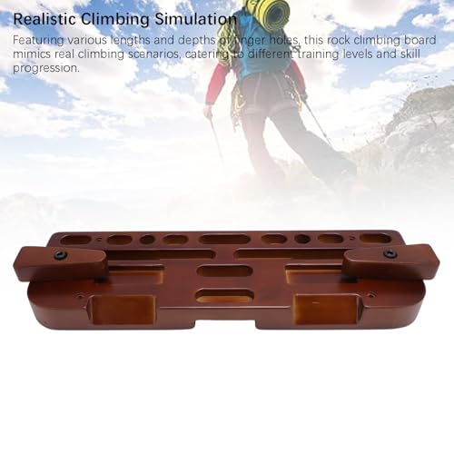Woode Hangboard Training Board Ergonomic Portable Pull Up Rock Climbing Training Fingerboard for Home Targeted Muscle Training Realistic Climbing Simulation Safe