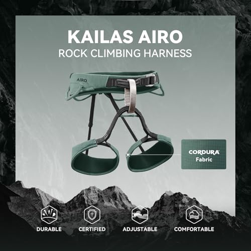 KAILAS Airo Rock Climbing Harness Men Roofing Harnesses Rescue Mountaineering Safety Belt Women Comfortable Lightweight - color: Sage Green, size: X-Small