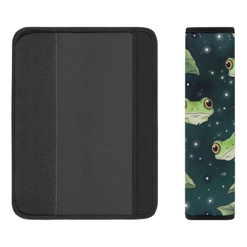 Universal Soft and Comfortable Green Frogs Leaf Seat Belt Shoulder Pad for Kids, Most Cars, 1 Pair Seat Belt Covers Cushion Anti-Slip Pad - color: Pattern 379