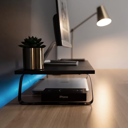 VIVO Monitor and Laptop Stand, 24 inch Desktop Riser, Black, STAND-V000D