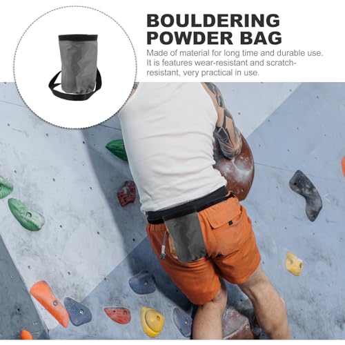 PRETYZOOM Wear-Resistant Outdoor Climbing Chalk Bag Anti-Slip Oxford Fabric and Fleece, Scratch-Resistant Powder Bag for Mountaineering and Camping, Large Capacity Storage for Climbing