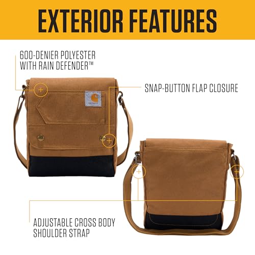 Carhartt Crossbody Snap Bag, Durable, Adjustable Shoulder Bag with Flap Over Snap Closure - color: Port