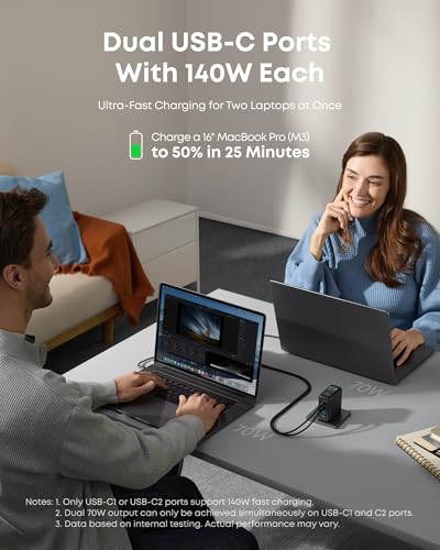 Anker Laptop Charger, 140W MAX USB C Charger&Anker Prime USB C Cable, 240W Fast Charging Cord