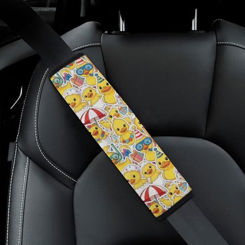 Universal Fit Yellow Duck Cute Ducks Seat Belt Shoulder Pad for Adult Use, Most Cars, 1 Pair Harness Pads Strap Anti-Slip Pad - color: Pattern 620