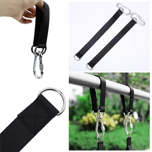 2 Pack Tree Swing Straps Hanging Kit 50cm 400lbs Heavy Duty Belt with Safer Lock Snap Hook Clip Carabiner Connector for Hammock Punching Bag Swings Chair Seat Gym Bar Handle Cable Outdoor